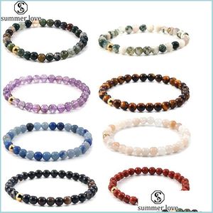 Brins de perles de haute qualité 6 mm pierre naturelle turquoise aagate bracelet pour hommes femmes mode à la main perles d'oeil de tigre jewe yydhhome Dhzvo