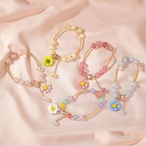 Brins de perles Little Daisy Flower Bracelet Meilleur ami Bijoux Style Popcorn Cristal 3020 Q2 Drop Delivery 2021 Bracelets Dhseller20 Dhauj