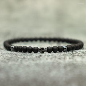 Hebras de cuentas Pulsera de cuentas de semillas pequeñas Hombres de moda Braclet de calavera Mujeres Braslet de turquesa roja Buena piedra de la suerte Brazalet Joyería de amistad I