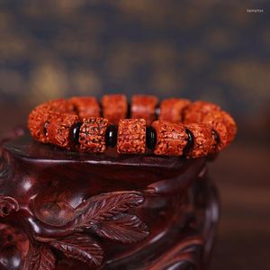 Hebras de cuentas Vajra Bodhi pulsera de cuentas al por mayor de cuero Natural rojo sin dientes Vara Rosario joyería Kent22