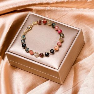 Perles Brins Femmes Tourmaline Magnétite Bracelet Personnalité De La Mode Chanceux Apporter Bonheur Atmosphérique Coloré Cristal Trum22