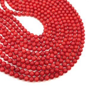 Cuentas de 2mm de piedra Natural de Coral rojo para la fabricación de joyas espaciador suelto redondo DIY pulsera collar precio de fábrica calidad 15