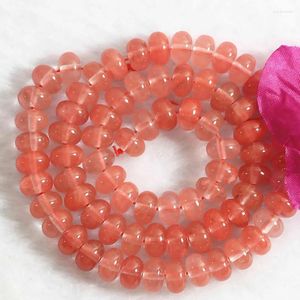 Perles bijoux à la mode pour femmes, pierre de cristal, pastèque, Tourmaline rouge, boulier, bricolage, 2x4mm, 4x6mm, 5x8mm, ample, 15 pouces, B174