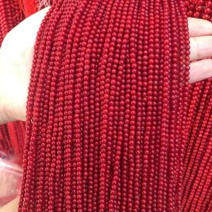 Beads Coral natural Red Irregular Abacus Craft Round Crafts 2/3/5 mm para joyas para la joyería Accesorios de collar de pulsera Charm Gift38cm