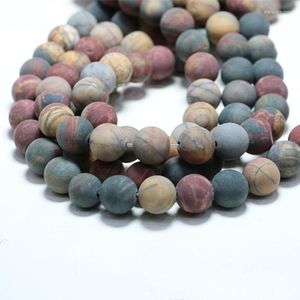 Perles Picasso mat naturel pour la fabrication de bijoux perles rondes en vrac accessoires de Bracelet à bricoler soi-même 4/6/8/10 Mm