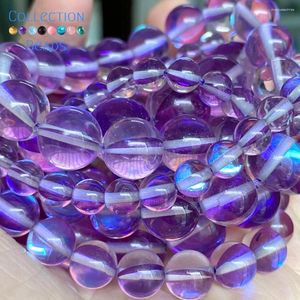 Perles Naturel violet cristal autrichien pierre entretoise perle ronde en vrac pour la fabrication de bijoux 6-12 MM bracelets à faire soi-même accessoires en gros 15