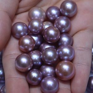 Perles Autres 11-13MM Super Grande Taille Perles Rondes Edison Naturelles En Vrac D'eau Douce Orange Et Violet 30PCS / LOOther