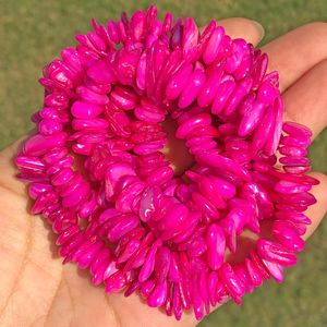 Perles Autres puces de coquillage fuchsia irrégulières forme libre nacre d'eau douce pour collier bracelet fabrication de bijoux accessoires de bricolageAutre AutreOth