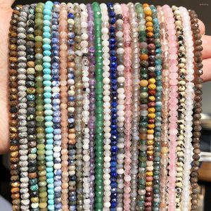 Beads Small Rondelle Natural Faceted Amazonite Apatite Agates Jades Moonstone Needlework For Jewelry Making Diy Bracelet