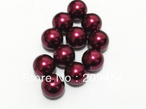 ¡Cuentas al por mayor!20mm 100 unids/lote cuentas acrílicas de perlas de imitación redondas gruesas de color rojo oscuro y morado para fabricación de joyas para niños