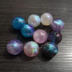 Perles en gros plus récents 12 mm / 16 mm / 20 mm Illusion acrylique paillettes perles UV pour la mode bijoux de mode bricolage / conception à la main
