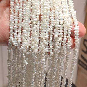 Perles en gros 2pcs 3-5MM blanc irrégulier perle d'eau douce en vrac 40CM