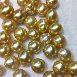 Perles en gros 13mm, perle de culture d'eau de mer dorée de la mer du sud, en vrac, compétitive