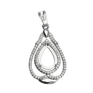 Beadsnice Diamonds Semi Mount Setting Pendant 9x13mm Oval 925 Sterling silver Metal Pendant Blanks Collar hecho a mano para su ID 34065