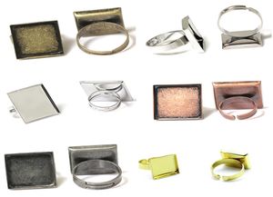 Beadsnice Fashion Bijoux composants anneau carré Céplexe Base de bricolage berc