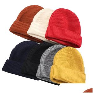 Beanie / Skull Caps Casual Womens Beanie Hat Warm Autumn Women Knit Cap For Girls Spring Hats Femme Street Drop Delivery Fashion Access Dhhha
