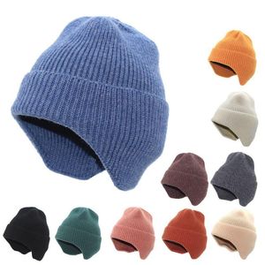Beanie/Gorras de calavera Protección contra el frío Hombres/Mujeres Orejeras Fleece Ear Cover Warm Cap Warmer Knitted Hats Hat