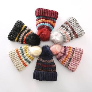 Bonnets Beanie/Skull Caps Cable Knit Bobble Hat Plain Mens Womens Beanie Warm Winter Pom Wooly Cap