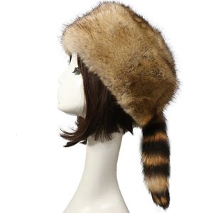 BeanieSkull Caps Moda A prueba de viento Piel sintética Estilo cosaco Mujeres rusas Invierno Esquí Gorro con orejeras 230822
