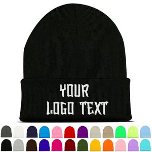 BeanieSkull Caps Personalizado Nombre personalizado Texto Bordado Invierno Beanie Hat Hombres Mujeres Knitter Cap Venta al por mayor Drop 231113