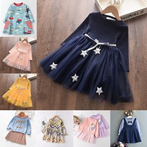 Bear Leader Baby Girls Dress New Spring Casual Ruffles A-Line Rayas de manga larga Vestido para niños para 3T-7T Autumn Letter Vestido 1733 Y2