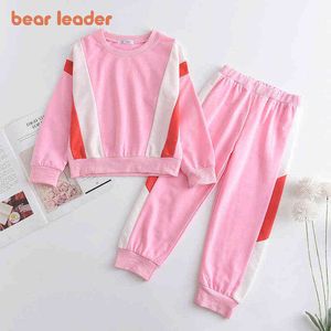Bear Learder 2 piezas Conjuntos de ropa para niños Otoño Niñas pequeñas Ropa deportiva Camiseta rosa Pantalones Trajes Traje Traje Traje para niños Y220310