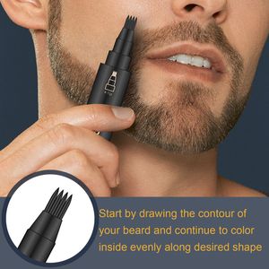 Barbe Stylo Barber Crayon Facial Hair Styling Sourcil Outil Moustache Réparation Étanche Moustache Coloration Outils Barbe Filler Crayons