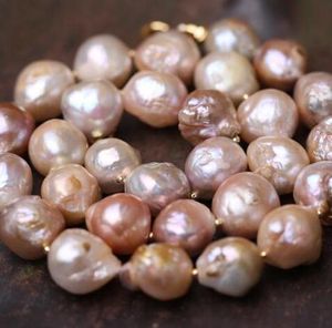 Belle 11-12mm mer du sud naturel kasumi rose perle necklace18inch, prix de gros femmes usine bijoux cadeau