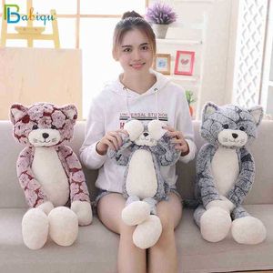 Belle poupée de chat Anime 90Cm Kawaii chat câlin rempli noir gris chat jouets cadeau d'anniversaire pour les enfants beaux brinquedos J220729