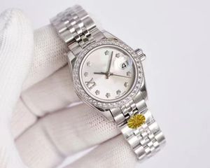 Belle haute qualité mode or dames montre habillée 28mm mécanique automatique montres pour femmes bracelet en acier inoxydable montre-bracelet boîte sacs anneau cadeau 2023
