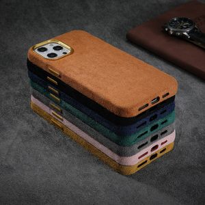 Hermosas cajas de teléfono de diseñador de lujo para iPhone 14 13 12 11 Pro Max Mini Moda Premium Fluffy PU Cuero Diseño de negocios simple Mujeres Hombres Funda de cubierta