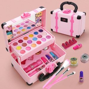 Beauty Fashion Kids Makeup Cosmetics Playing Box Princess Girl Toy Play Set Lipstick Eye Shadow Safety Nontoxic Toys for Girls 231129
