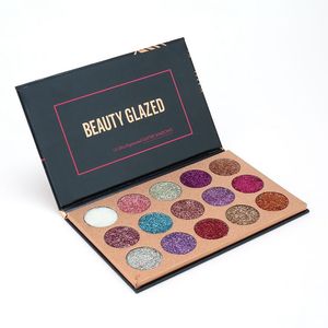 BEAUTY GLAZED 15 couleurs pressées paillettes palette de fard à paupières professionnel longue durée paillettes aimant Palette diamant cosmétique chaud