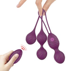 Articles de beauté 10 vitesses télécommande Kegel Ball exercice serré vaginal stimulateur d'oeuf vibrant Massage ben Wa Geisha balles jouet sexy pour les femmes