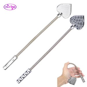 Artículos de belleza 37 cm Látigos sexy de metal para juegos para adultos Mujeres Caderas Nalgadas Hombres Golpe anal Flogger Pareja Juego de roles Juguetes eróticos Bondage Machine