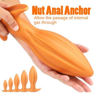 Artículos de belleza Anchor Anal Plug Ball Soft Dildo Gran Silicona Butt Long Buttplug Hombres Masaje de próstata Juguetes sexy Vagina Dilatador Ano