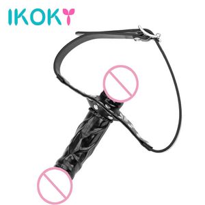 Artículos de belleza Falso pene artificial Boca Gag Consoladores para mujeres Hombres Anal Plug Butt Dilator Juguetes sexy Parejas Adultos Juegos Tienda de productos eróticos