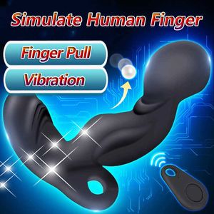 Articles de beauté Finger Pull Male Prostate Massager Anal Vibrator Butt Plug G-Spot Stimulation Sans Fil Télécommande Anus sexy Jouets Pour Homme Gay