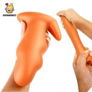 Artículos de belleza grandes juguetes anales sexy para la expansión del ano femenino enormes tapones para los glúteos hombres estimulación de la próstata consolador de silicona suave BDSM