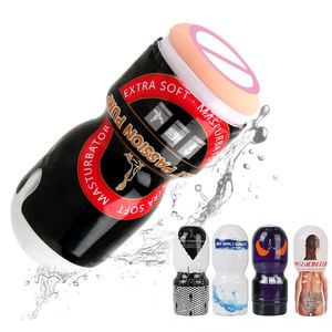 Artículos de belleza taza de masturbación Vagina Artificial juguetes sexy para hombres cerveza avión portátil Mini hombre Gay