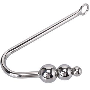 Artículos de belleza Bola de metal Gancho anal Dispositivo de castidad masculina Masajeador de próstata de acero inoxidable Dilatador juguetes sexy para hombre Productos BDSM