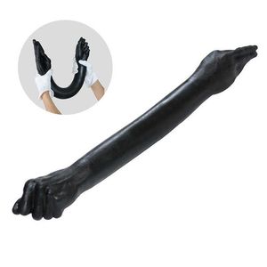 Artículos de belleza Nuevo diseño 65 cm Brazo negro Fisting Fist Dildo Enorme Dildos de doble extremo Plug anal vaginal Juguetes sexy para mujer Tienda de masturbación
