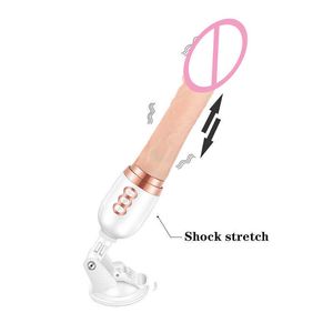 Articoli di bellezza Pompa per pene Vibratore Figa Masturbatore telescopico Dildo per Sodomie L'uomo va e viene Bocca Giocattoli sexy Coppia Strap-On