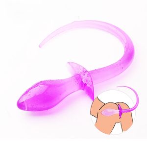 Artículos de belleza Pig Tails Jelly Butt plug juguete sexy Producto adulto para mujer Anal Doggy Tail Slave Cosplay Submisson girl Piggy Puppy Play
