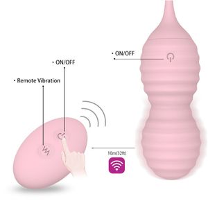 Artículos de belleza Silicona Kegel Bola Vaginal Terminado Amo Amor Vibrador de huevo Control remoto Geisha Ben Wa Balls Productos sexys para mujer