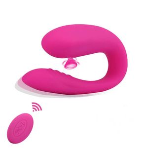 Artículos de belleza Sucker Vibrator para mujeres 10 velocidades Vibrating sexy Toys U Shape Bendable G-spot Stimulation Clitoris Sucking Female Masturbator