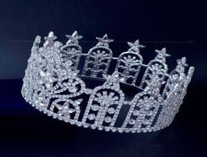 Concurso de belleza Crwns redondos completos Cristal de diamantes de imitación austriaco Garantía de calidad Estrellas Miss USA Corona Headwear Tiaras de alto grado Mo237794617