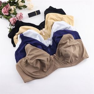 Beauwear Women Underwire Plus Size Bras Full Coverage Non padded Brassiere Minimizer Underwear 36-48 D E Color Black Nude BH 211217