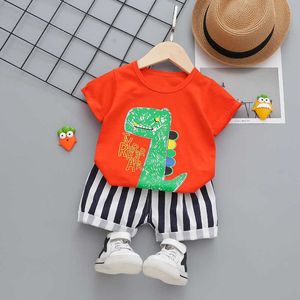 Bebes Outfits Infant Newborn Clothing Dinosaur Style Cotton T-shirt + shorts 2pcs Baby Boys Summer Clothing Set G1023