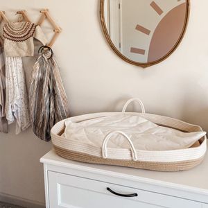 Rails de lit bébé panier à langer corde de coton avec coussin en mousse housse de berceau bio complète doublures de tapis imperméables 230601